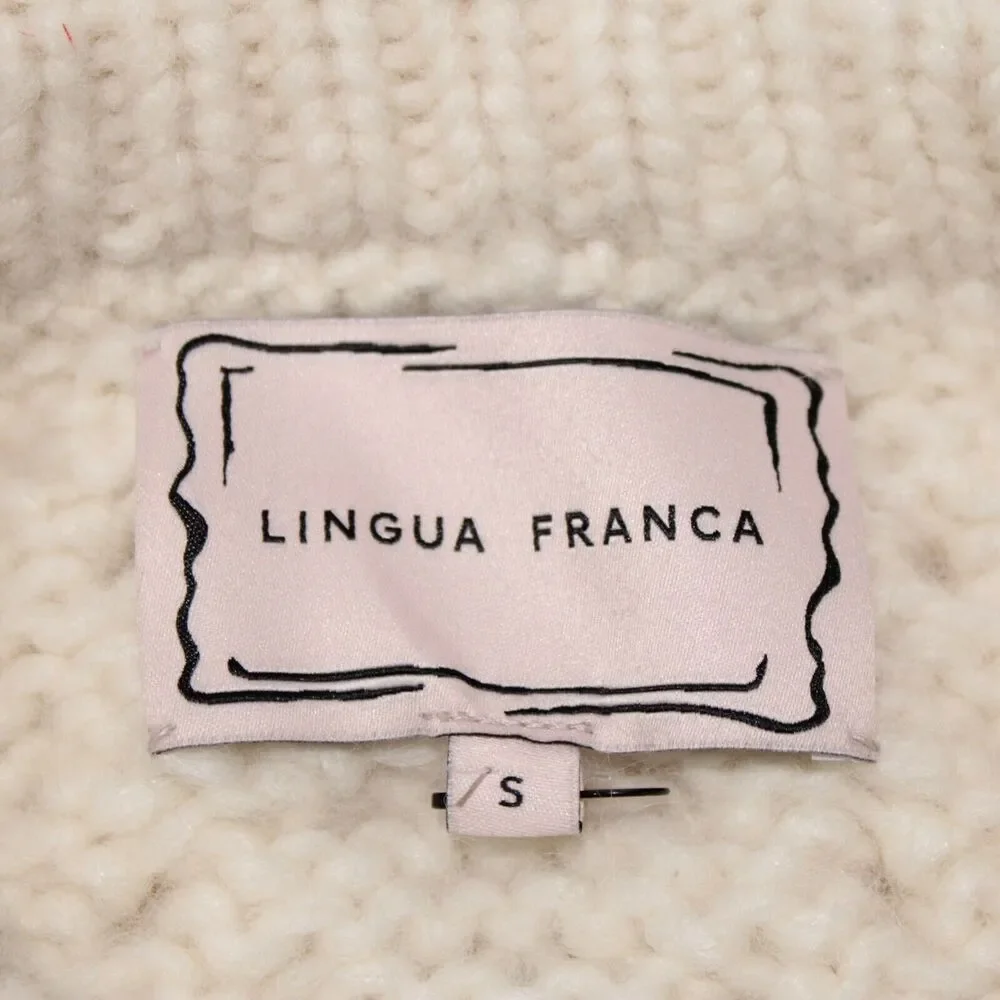 Lingua Franca NWOT Ski Bum Knit Sweater Size Small in Ivory Alpaca/Wool Blend - Picture 2 of 7